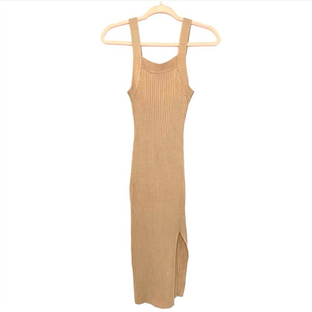 Abercrombie & Fitch Tan Ribbed Midi Dress NWOT